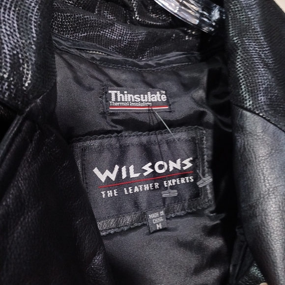 Wilsons Leather Thinsulate Asymmetrical Zip Moto Jacket Size M Vintage - Picture 4 of 4